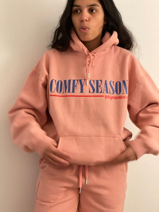 Faberyayo - Comfy Season by Yayowave - Millennial Pink Unisex Hoodie